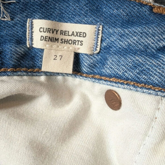 New Madewell Curvy Relaxed Denim Shorts Cut-Offs Size 27" - Picture 2 of 9